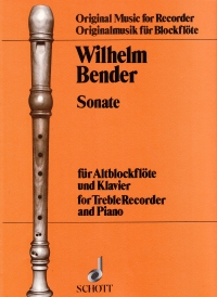 Bender Sonata Treble Recorder & Piano Sheet Music Songbook