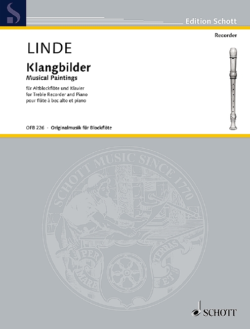 Linde Musical Paintings Treble Recorder & Piano Sheet Music Songbook