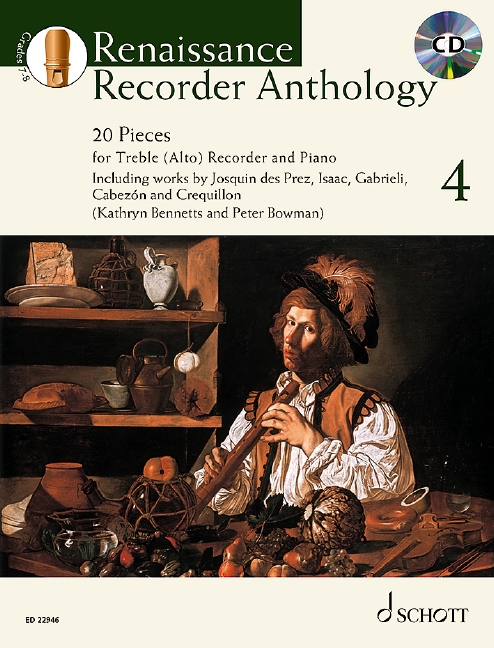 Renaissance Recorder Anthology Vol. 4 Book & Cd Sheet Music Songbook
