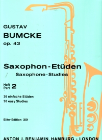 Bumcke Saxophone Studies Book 2 Op43 Sheet Music Songbook