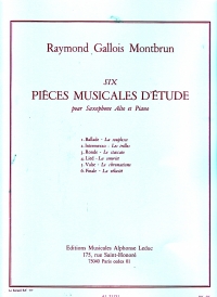 Montbrun Six Pieces Musicales Detude Saxophone Sheet Music Songbook