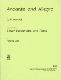 Handel Andante & Allegro Tenor Sax & Piano Sheet Music Songbook