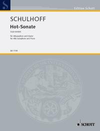 Schulhoff Hot Sonata Alto Sax & Piano Sheet Music Songbook