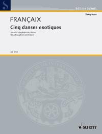 Francaix Cinq Danses Exotiques Alto Saxophone Sheet Music Songbook