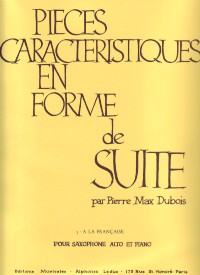 Dubois Pieces Caracteristiques Op77/1 Saxophone Sheet Music Songbook