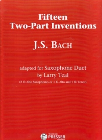 Bach Fifteen Two-part Inventions Saxophone Duet Sheet Music Songbook