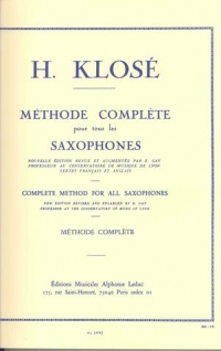 Klose Complete Method For Saxophone Sheet Music Songbook