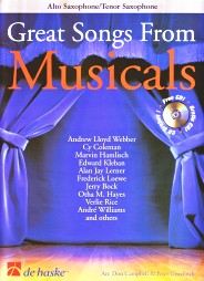 Great Songs From Musicals Alto Saxophone Book & Cd Sheet Music Songbook