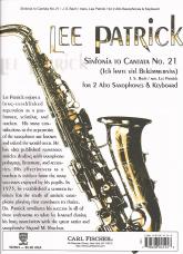 Patrick Sinfonia To Cantata No 21 2 Alto Saxophone Sheet Music Songbook