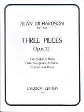 Richardson 3 Pieces Op22 For Alto Sax & Piano Sheet Music Songbook