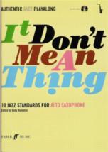 It Dont Mean A Thing Alto Saxophone Book & Cd Sheet Music Songbook