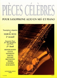 Pieces Celebres Book 2 Alto Saxophone & Piano Sheet Music Songbook