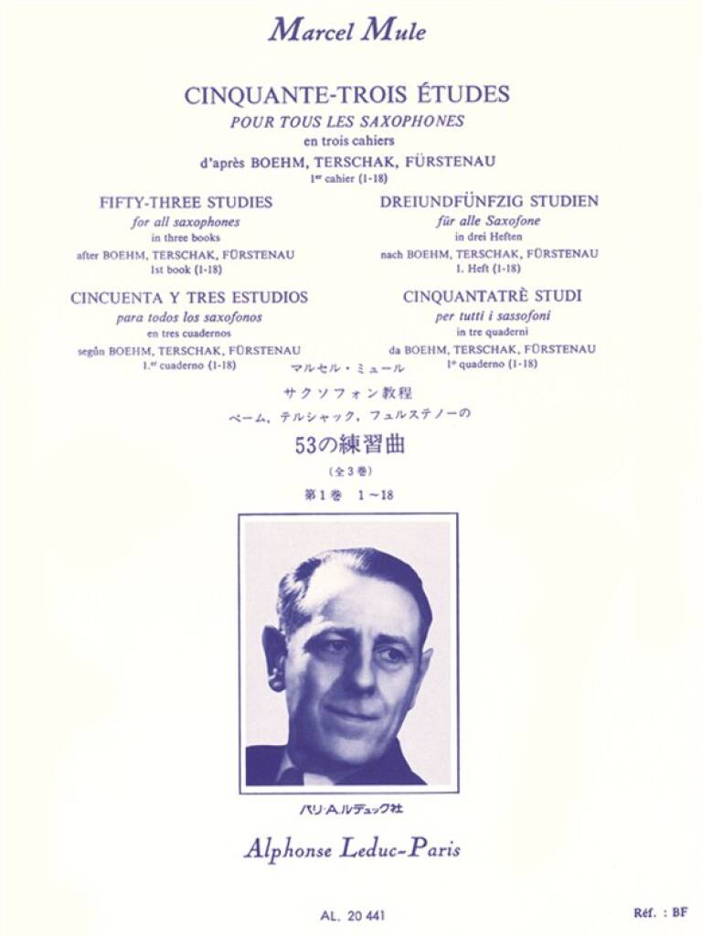 Mule 53 Etudes Vol 1 Dapres Boehm Terschak Sax Sheet Music Songbook