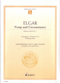 Elgar Pomp & Circumstance March No 1 Alto Sax & Pf Sheet Music Songbook