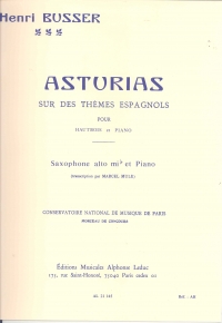 Busser Asturias Op84 Alto Sax & Piano Sheet Music Songbook