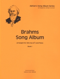 Brahms Song Album Book 1 Alto Sax & Piano Connell Sheet Music Songbook