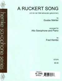 Mahler A Ruckert Song Alto Saxophone & Piano Sheet Music Songbook