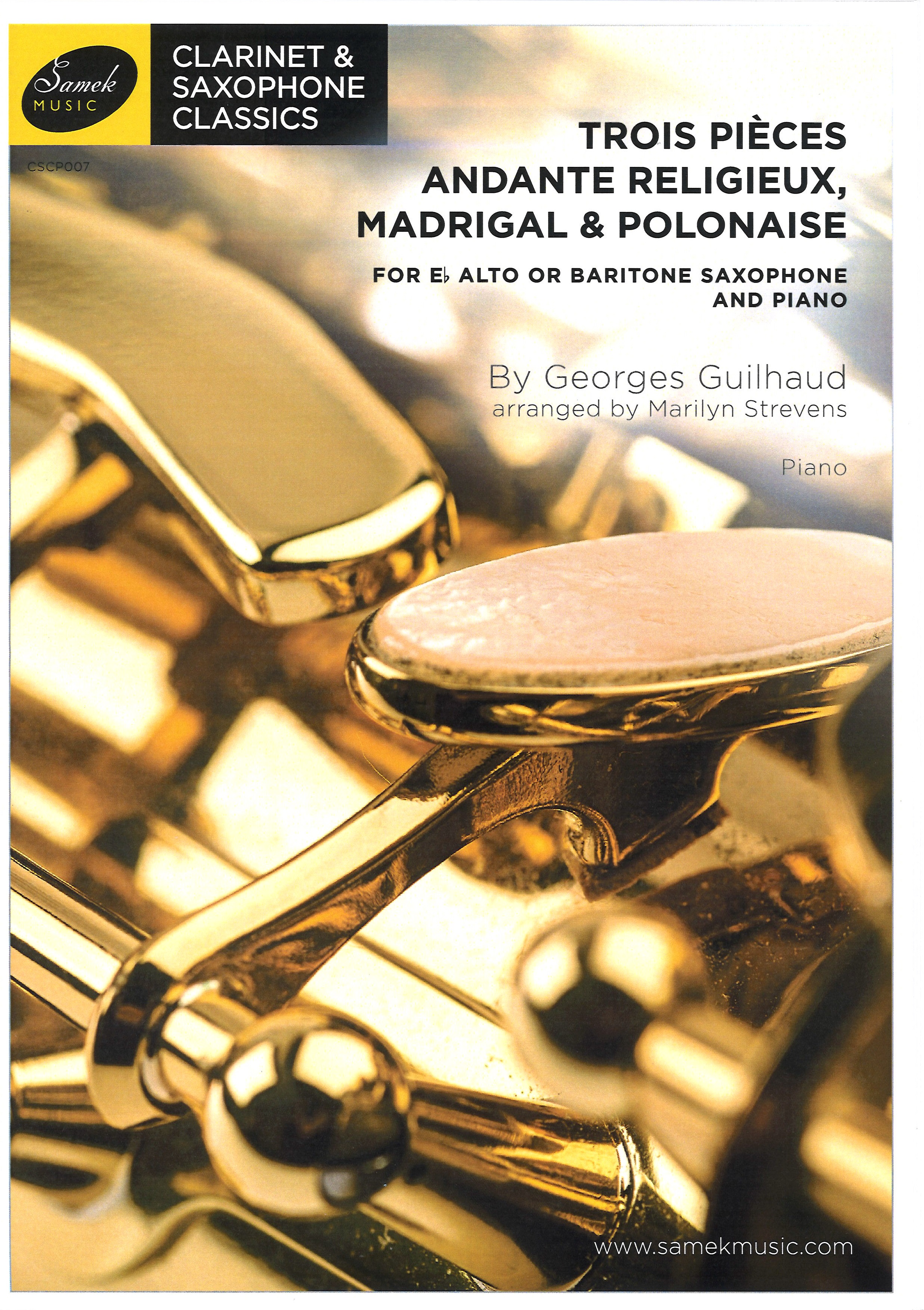 Guilhaud Trois Pieces Alto/bari Saxophone & Piano Sheet Music Songbook