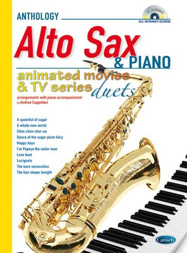 Animated Movies & Tv Series Duets Alto Sax & Piano Sheet Music Songbook