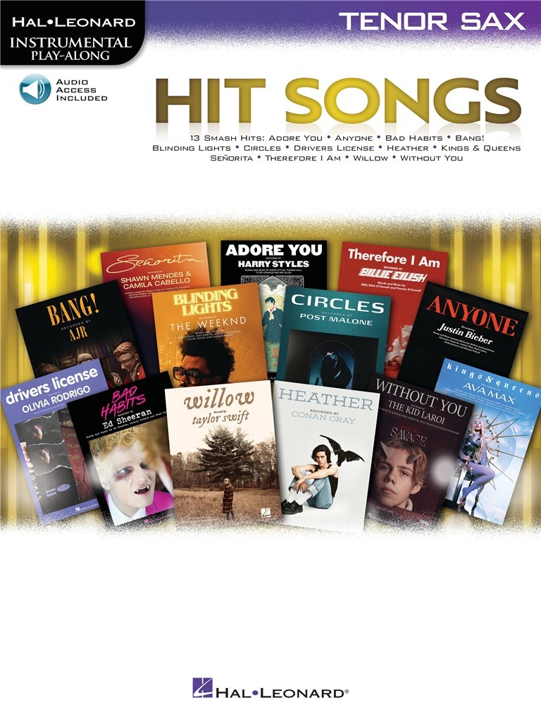 Hit Songs Instrumental Play Along Ten Sax + Online Sheet Music Songbook