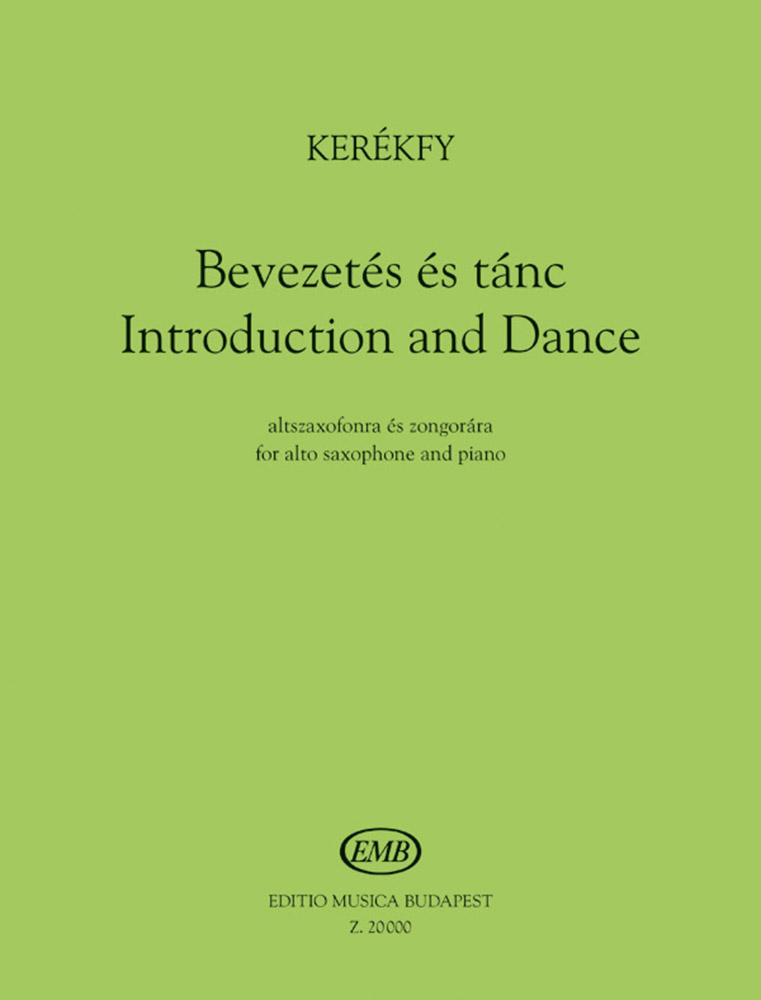 Kerekfy Introduction And Dance Alto Sax & Piano Sheet Music Songbook