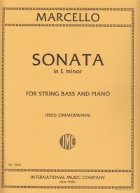 Marcello Sonata Op2 No 2 Emin String Bass & Piano Sheet Music Songbook