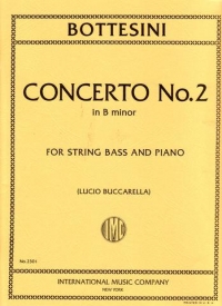Bottesini Concerto No 2 Bmin Double Bass & Pno Red Sheet Music Songbook