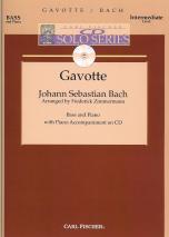 Bach Gavotte Double Bass & Piano Cd Solos Sheet Music Songbook