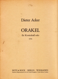 Acker Orakel Double Bass Sheet Music Songbook