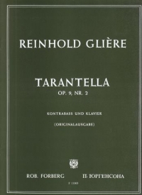 Gliere Tarentella Op9 No 2 Double Bass & Piano Sheet Music Songbook