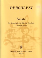 Pergolesi Sonate Double Bass & Piano Sheet Music Songbook