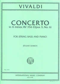 Vivaldi Concerto Amin Op3 No 6 Double Bass & Piano Sheet Music Songbook