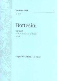 Bottesini Double Bass Concerto Bmin Db & Piano Sheet Music Songbook