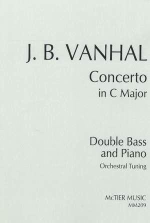 Vanhal Concerto In C Major Double Bass & Piano Sheet Music Songbook