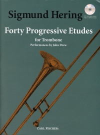 Hering 40 Progressive Etudes Trombone Book +online Sheet Music Songbook