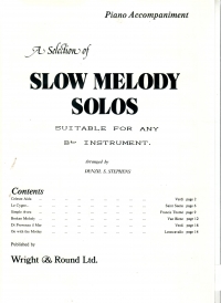 Slow Melody Solos Euph Tbn/bari With Piano Treble Sheet Music Songbook