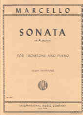 Marcello Sonata Amin Trombone & Piano Sheet Music Songbook