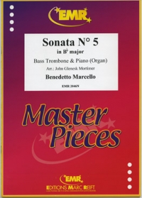 Marcello Sonata No 5 Bb Bass Trombone & Pf Sheet Music Songbook