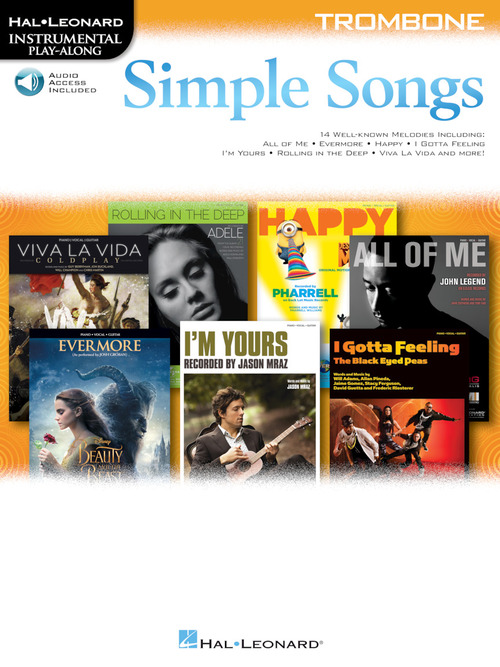 Simple Songs Instrumental Play Along Trombone + On Sheet Music Songbook