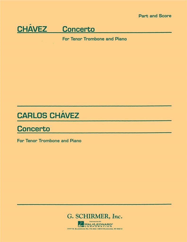 Chavez Concerto Tenor Trombone & Piano Sheet Music Songbook
