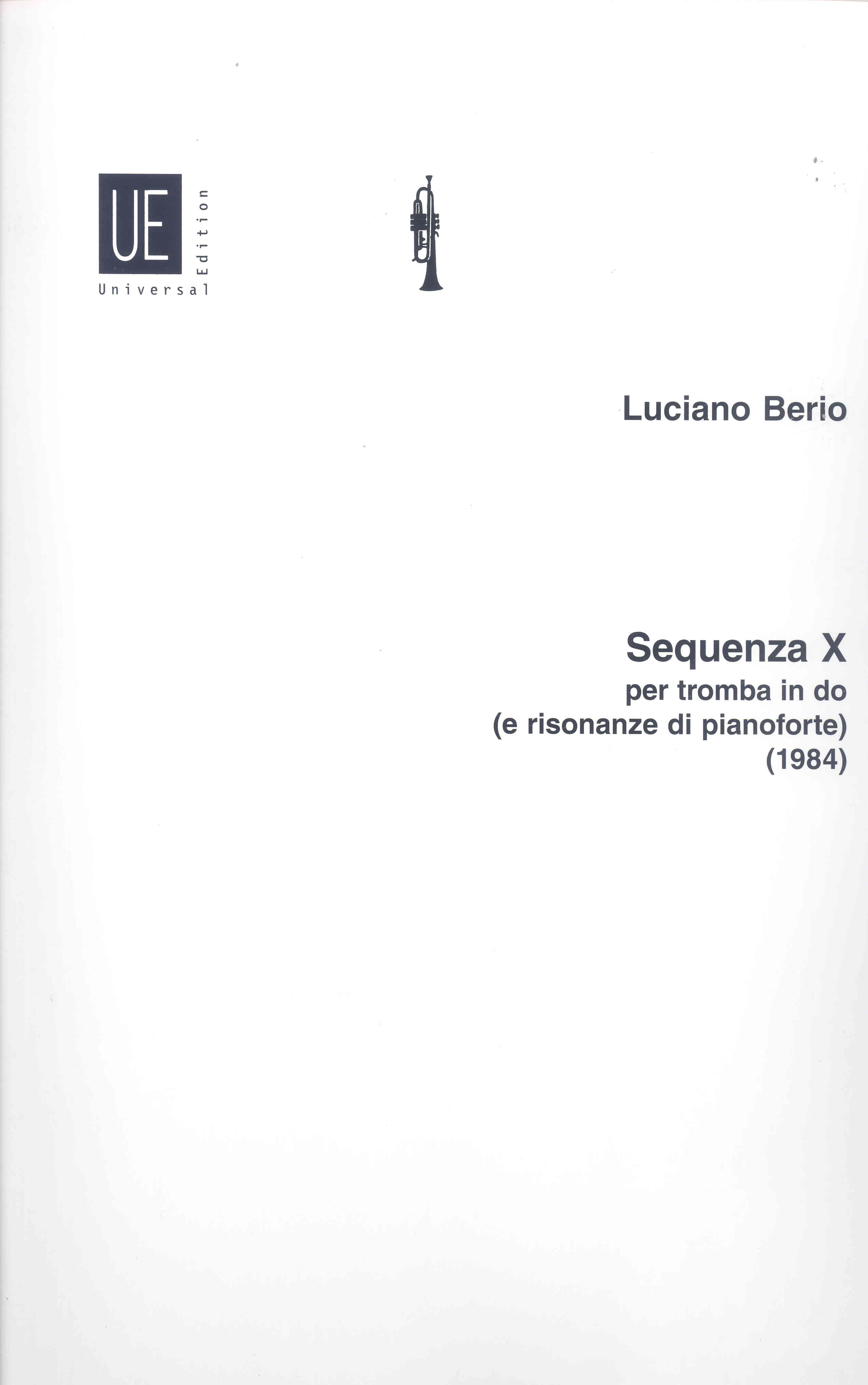 Berio Sequenza X Trumpet Sheet Music Songbook