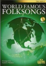 World Famous Folksongs Trumpet Book & Cd Sheet Music Songbook