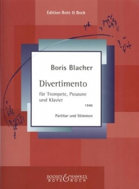 Blacher Divertimento For Trumpet & Trombone Sheet Music Songbook