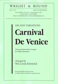 Rimmer Carnival Of Venice Cornet Solo Sheet Music Songbook