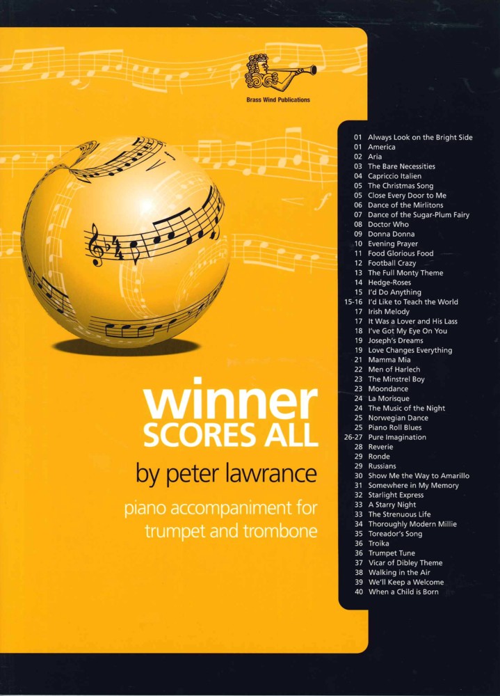 Winner Scores All Lawrance Tpt & Tbn Piano Accomps Sheet Music Songbook
