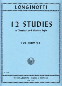 Longinotti 12 Studies Classical & Modern Style Tpt Sheet Music Songbook