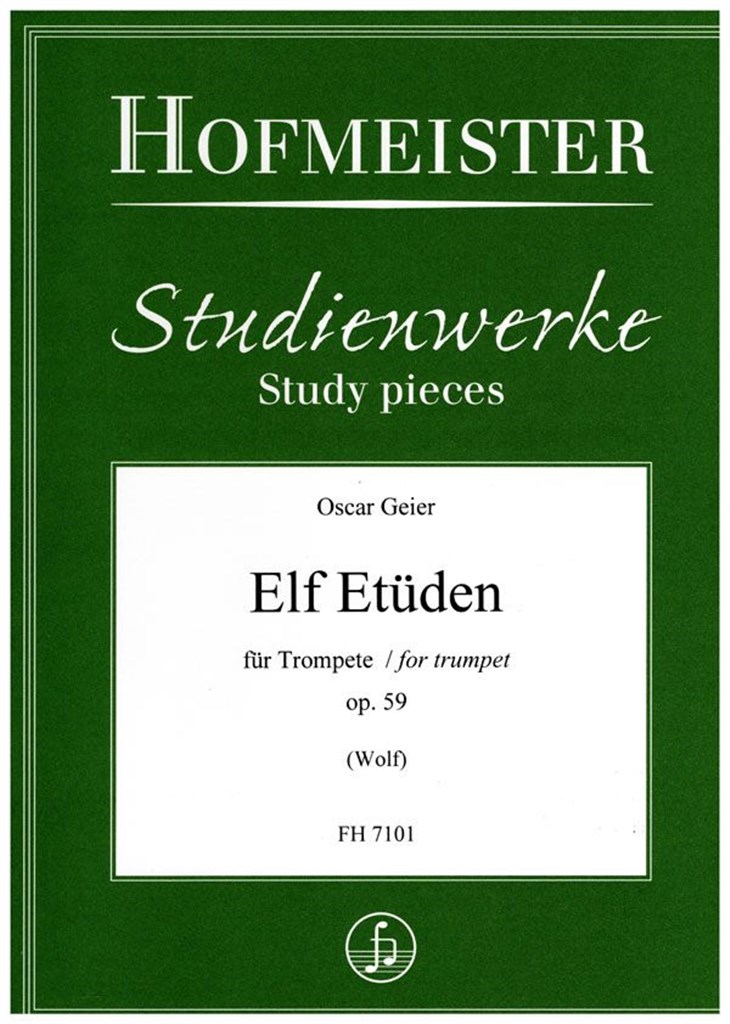 Geier Elf Etuden Op59 Trumpet Sheet Music Songbook