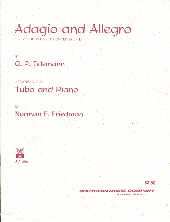 Telemann Andante & Allegro Tuba Sheet Music Songbook