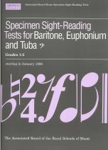 Specimen Sight Reading Tests Gr1-5 Bari/euph/tuba Sheet Music Songbook