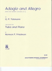Telemann Adagio & Allegro Trumpet Concerto In D Sheet Music Songbook